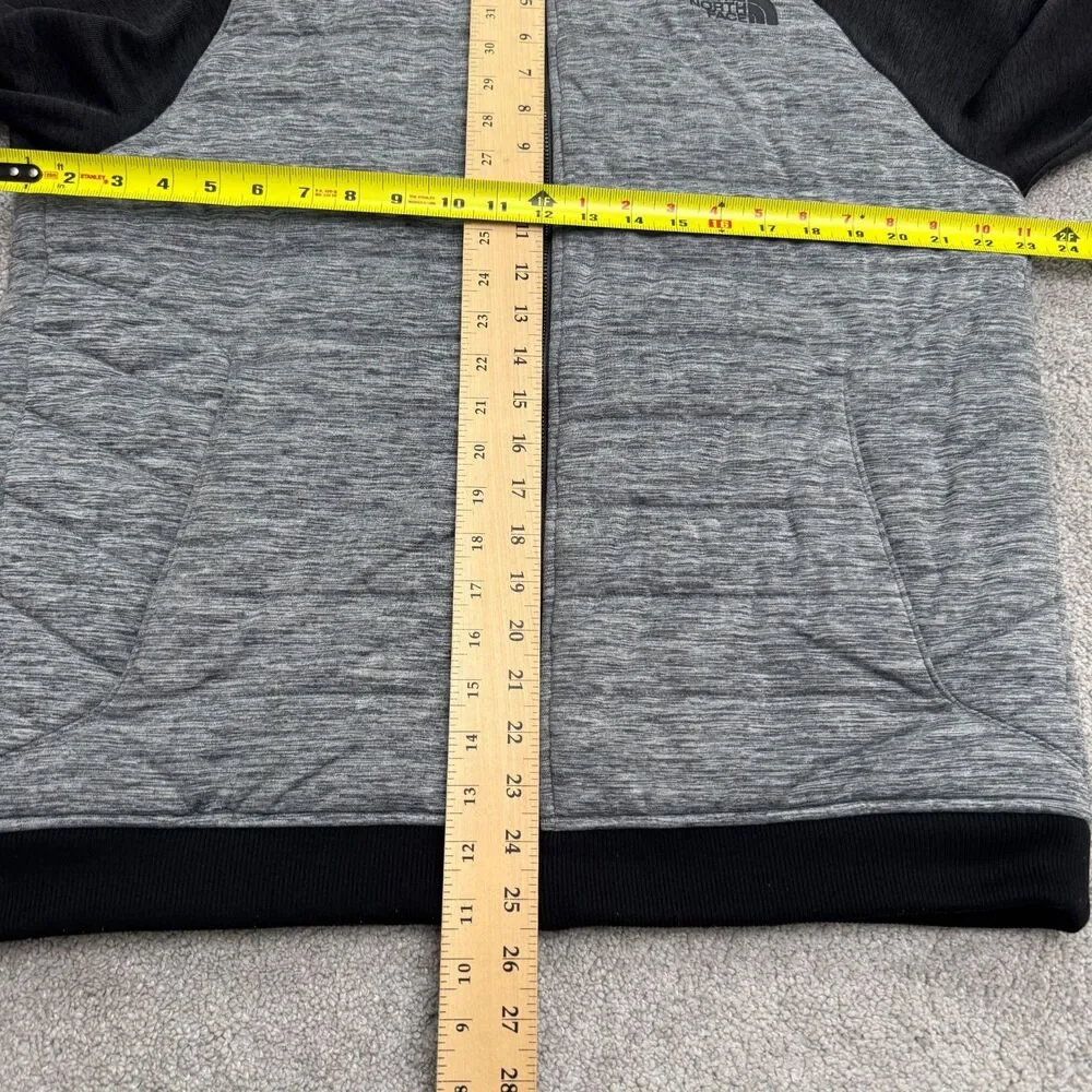 The North Face Quilted Midlayer Bomber Jacket Mens Large Gray Black Colorblock